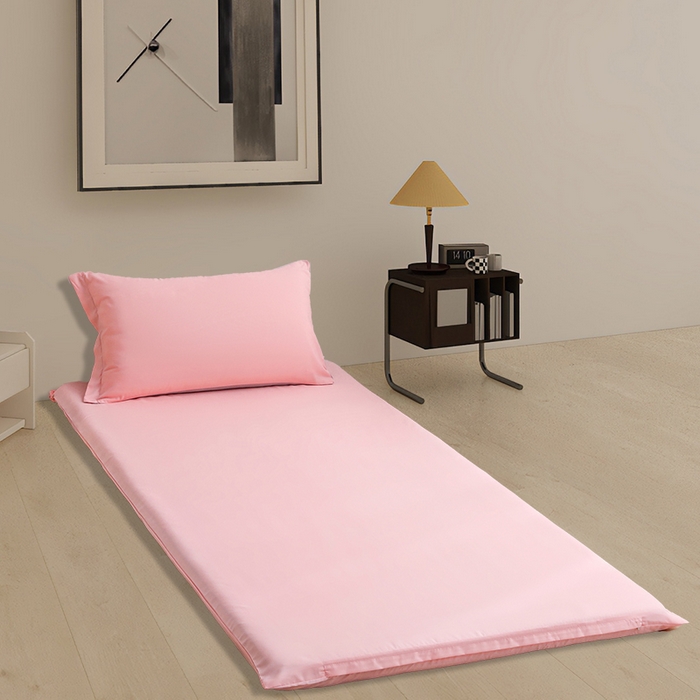 91家纺网 家纺一手货源 找家纺 啊雅家居 2026新款学生宿舍家用双面被褥套床垫套 粉色