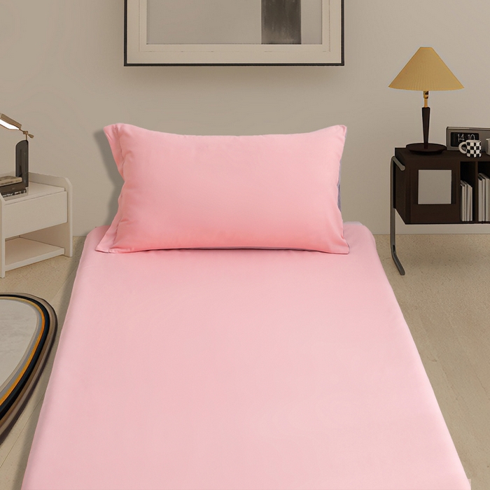 91家纺网 家纺一手货源 找家纺 啊雅家居 2026新款学生宿舍家用双面被褥套床垫套 粉色