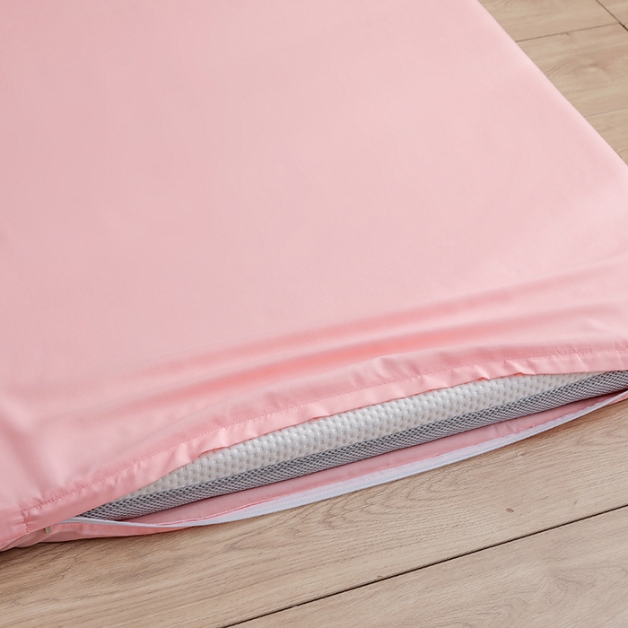 91家纺网 家纺一手货源 找家纺 啊雅家居 2026新款学生宿舍家用双面被褥套床垫套 粉色