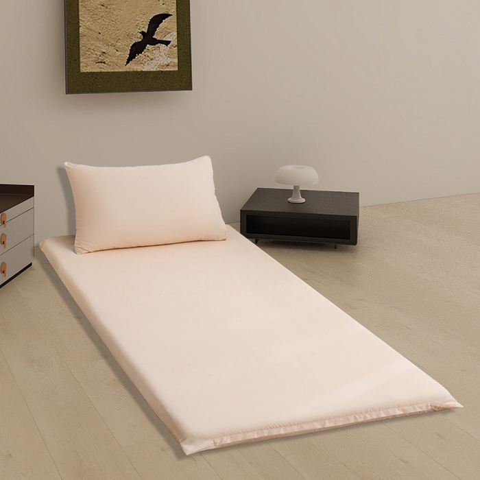 91家纺网 家纺一手货源 找家纺 啊雅家居 2026新款学生宿舍家用双面被褥套床垫套 黄色