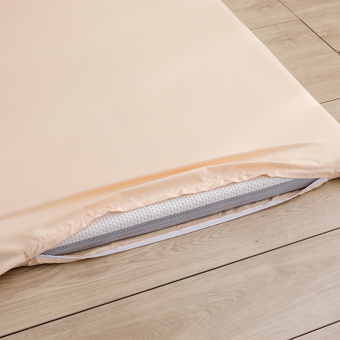 91家纺网 家纺一手货源 找家纺 啊雅家居 2026新款学生宿舍家用双面被褥套床垫套 黄色