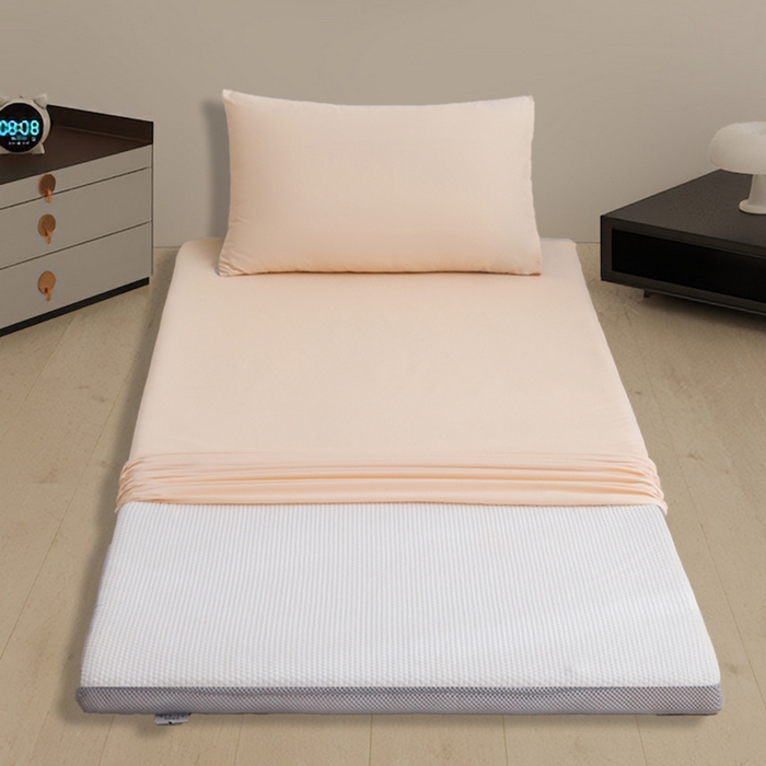 91家纺网 家纺一手货源 找家纺 啊雅家居 2026新款学生宿舍家用双面被褥套床垫套 黄色