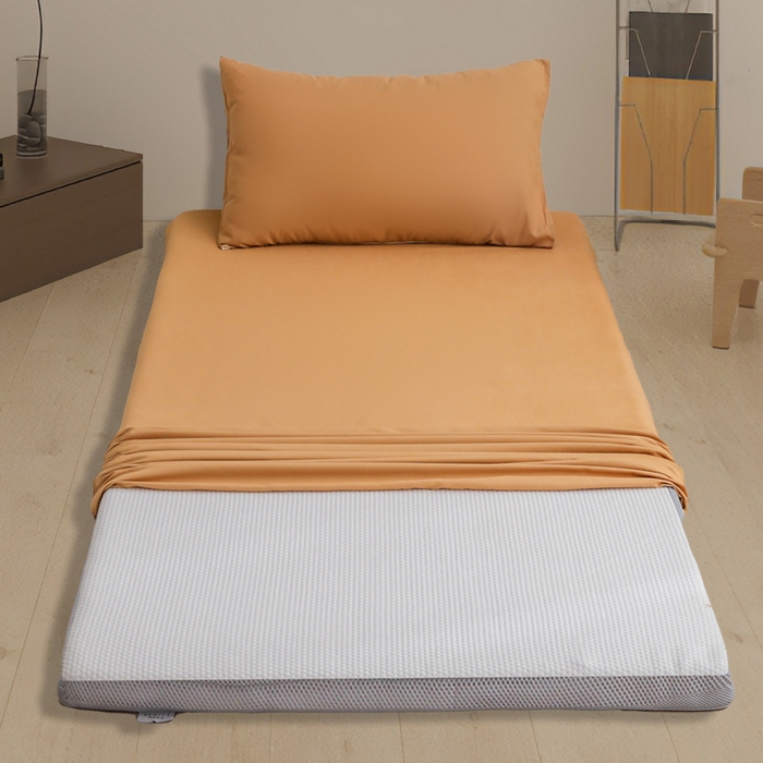 91家纺网 家纺一手货源 找家纺 啊雅家居 2026新款学生宿舍家用双面被褥套床垫套 咖色