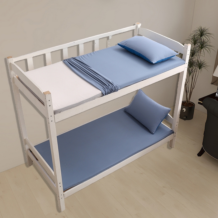 91家纺网 家纺一手货源 找家纺 啊雅家居 2026新款学生宿舍家用双面被褥套床垫套 蓝色