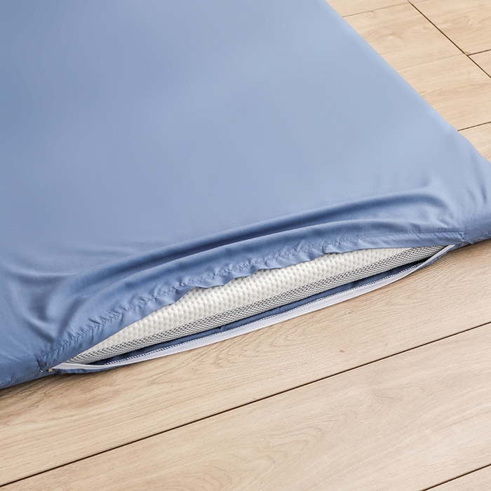 91家纺网 家纺一手货源 找家纺 啊雅家居 2026新款学生宿舍家用双面被褥套床垫套 蓝色