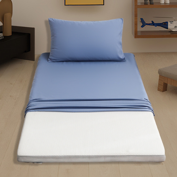 91家纺网 家纺一手货源 找家纺 啊雅家居 2026新款学生宿舍家用双面被褥套床垫套 蓝色