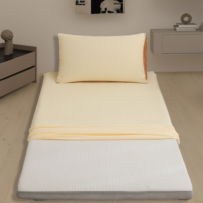 91家纺网 家纺一手货源 找家纺 啊雅家居 2026新款学生宿舍家用双面被褥套床垫套 梦幻黄