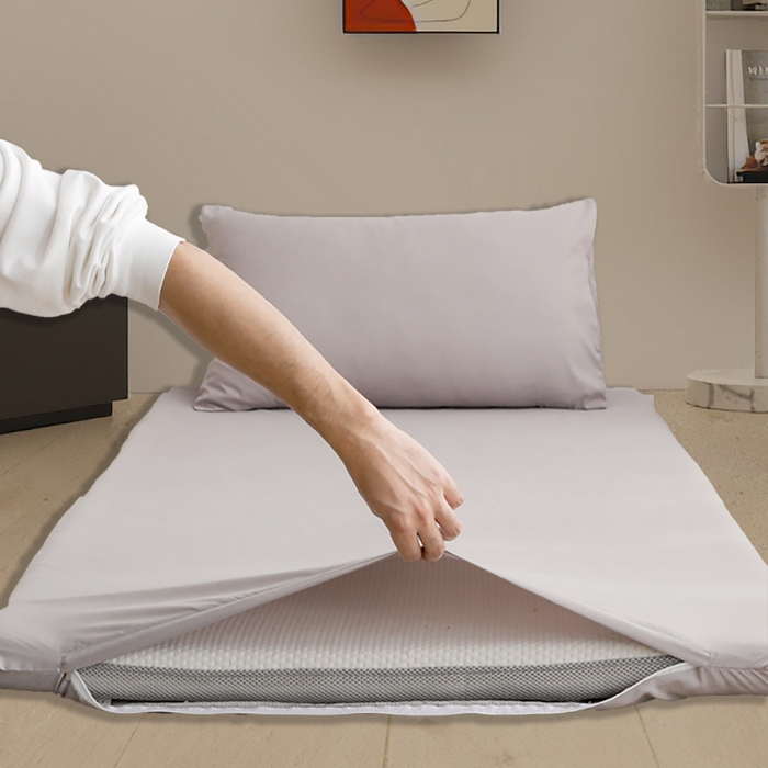 91家纺网 家纺一手货源 找家纺 啊雅家居 2026新款学生宿舍家用双面被褥套床垫套 浅灰