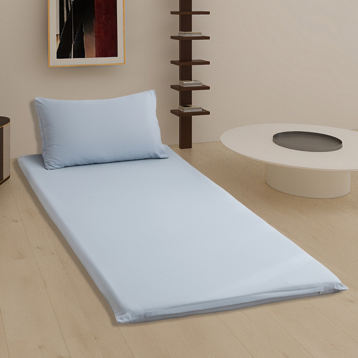 91家纺网 家纺一手货源 找家纺 啊雅家居 2026新款学生宿舍家用双面被褥套床垫套 浅蓝灰