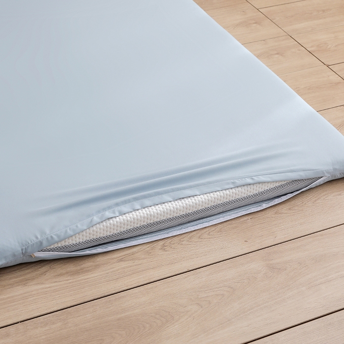 91家纺网 家纺一手货源 找家纺 啊雅家居 2026新款学生宿舍家用双面被褥套床垫套 浅蓝灰