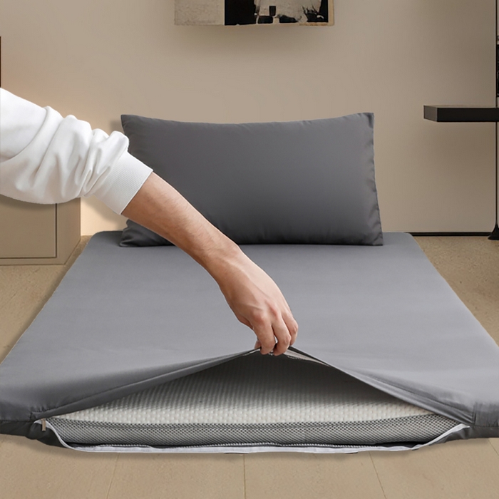 91家纺网 家纺一手货源 找家纺 啊雅家居 2026新款学生宿舍家用双面被褥套床垫套 深灰