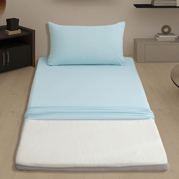 91家纺网 家纺一手货源 找家纺 啊雅家居 2026新款学生宿舍家用双面被褥套床垫套 水绿