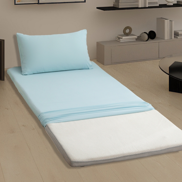 91家纺网 家纺一手货源 找家纺 啊雅家居 2026新款学生宿舍家用双面被褥套床垫套 水绿