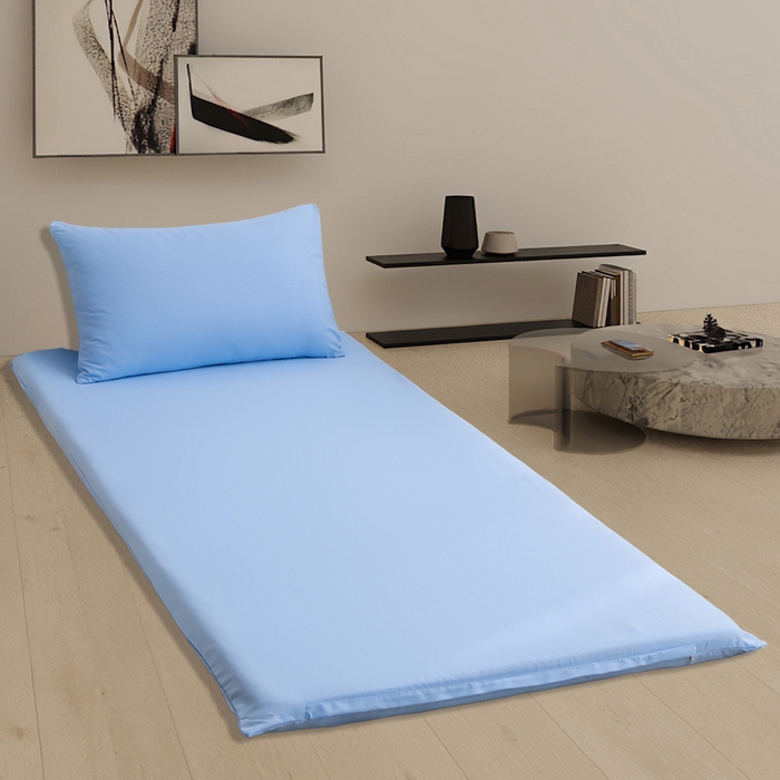 91家纺网 家纺一手货源 找家纺 啊雅家居 2026新款学生宿舍家用双面被褥套床垫套 天空蓝