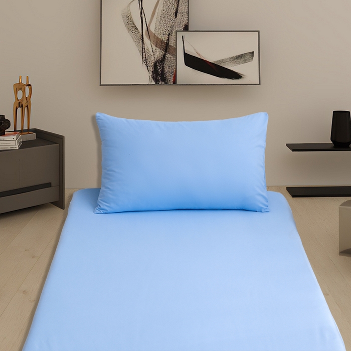 91家纺网 家纺一手货源 找家纺 啊雅家居 2026新款学生宿舍家用双面被褥套床垫套 天空蓝