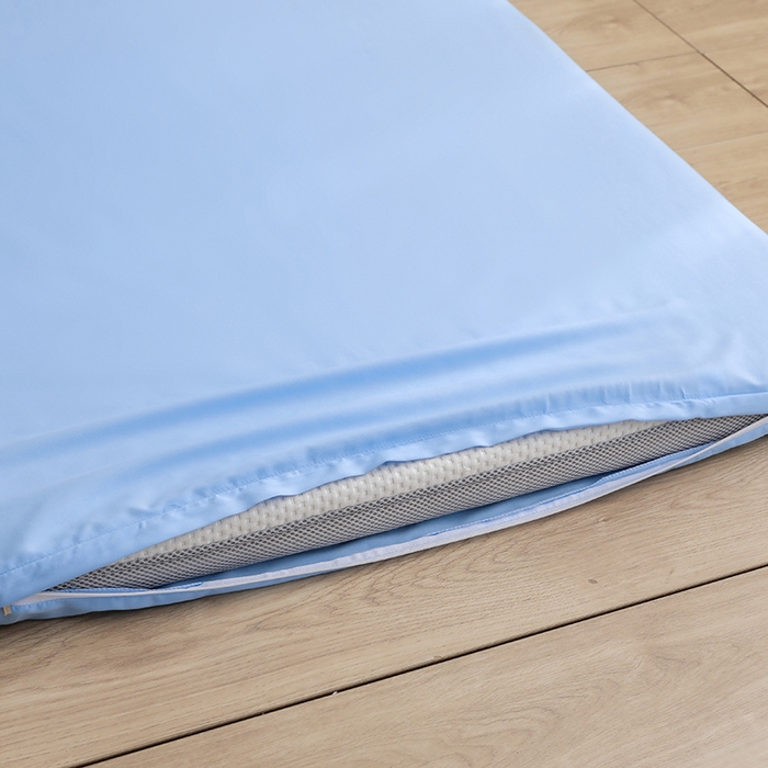 91家纺网 家纺一手货源 找家纺 啊雅家居 2026新款学生宿舍家用双面被褥套床垫套 天空蓝