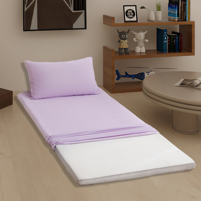 91家纺网 家纺一手货源 找家纺 啊雅家居 2026新款学生宿舍家用双面被褥套床垫套 紫色