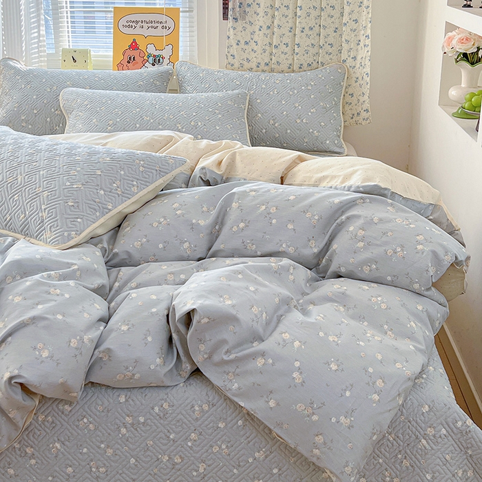 91家纺网 家纺一手货源 找家纺 （总）羽爱家纺 2025新款A类全棉印花水洗床盖四件套系列