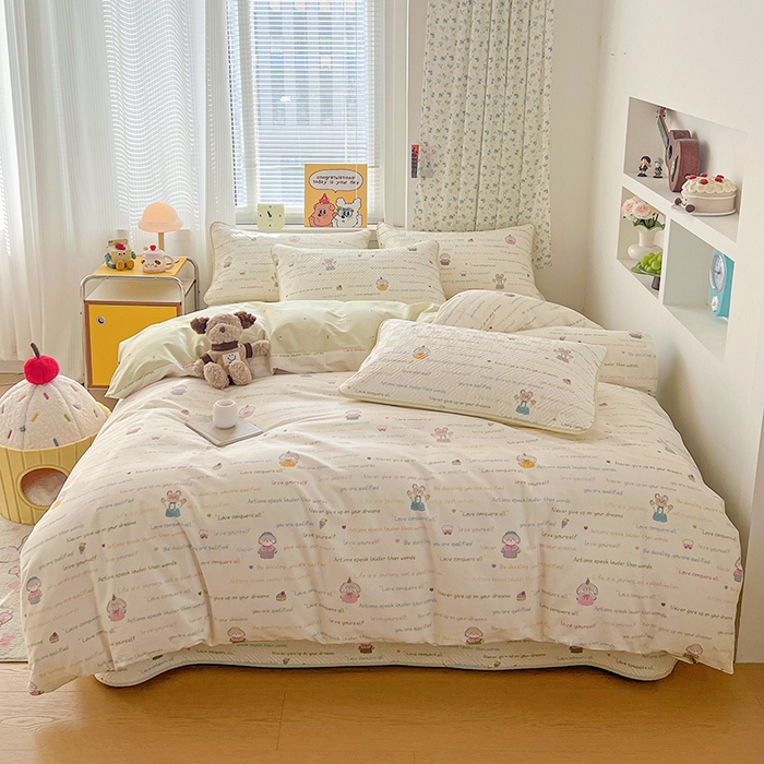 91家纺网 家纺一手货源 找家纺 （总）羽爱家纺 2025新款A类全棉印花水洗床盖四件套系列