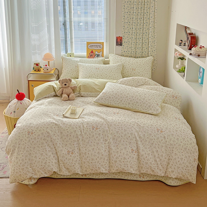 91家纺网 家纺一手货源 找家纺 （总）羽爱家纺 2025新款A类全棉印花水洗床盖四件套系列