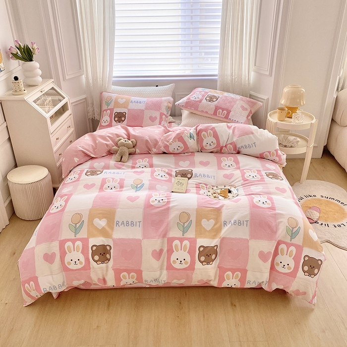 91家纺网 家纺一手货源 找家纺 （总）羽爱家纺 2025新款A类全棉印花水洗床盖四件套系列