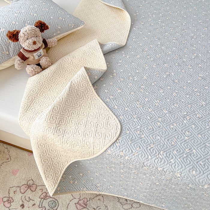 91家纺网 家纺一手货源 找家纺 羽爱家纺 2025新款A类全棉印花水洗床盖四件套系列 薄荷碎