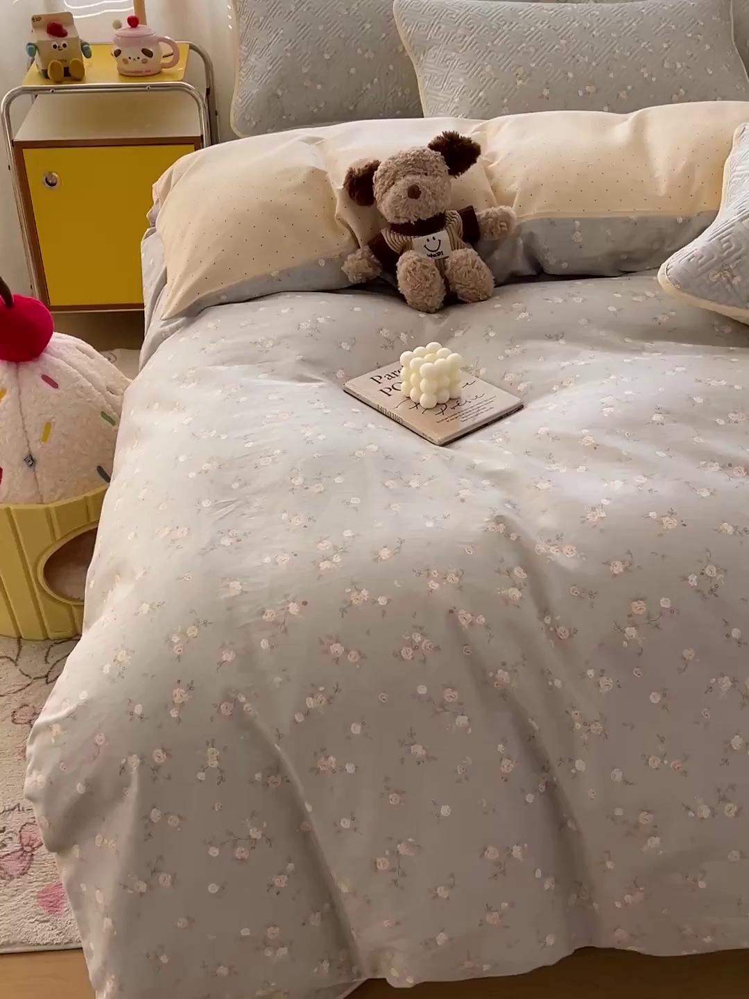 91家纺网 家纺一手货源 找家纺 羽爱家纺 2025新款A类全棉印花水洗床盖四件套系列 薄荷碎