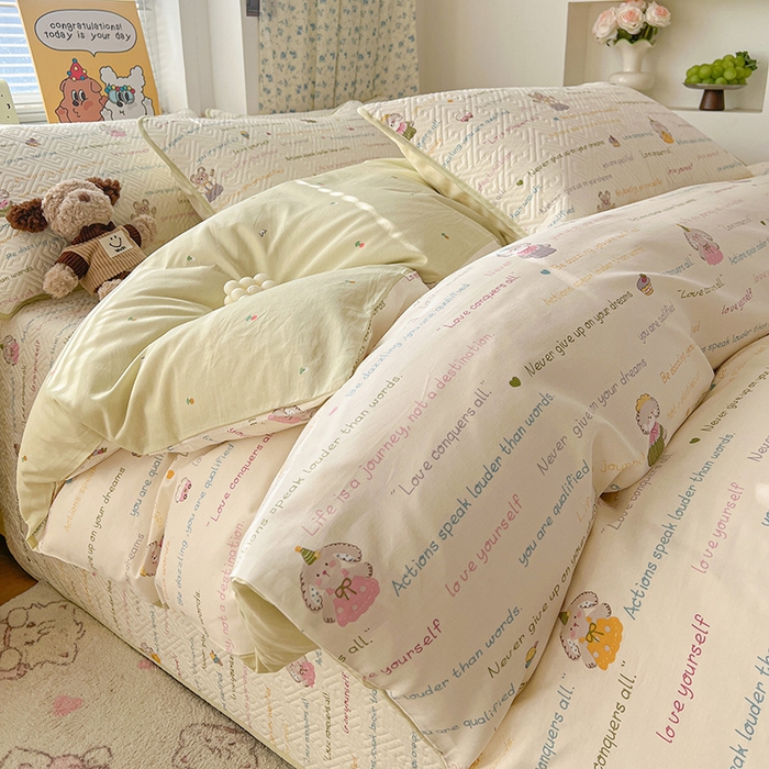 91家纺网 家纺一手货源 找家纺 羽爱家纺 2025新款A类全棉印花水洗床盖四件套系列 笔记