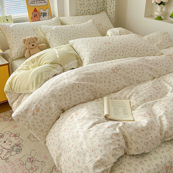 91家纺网 家纺一手货源 找家纺 羽爱家纺 2025新款A类全棉印花水洗床盖四件套系列 好伙伴