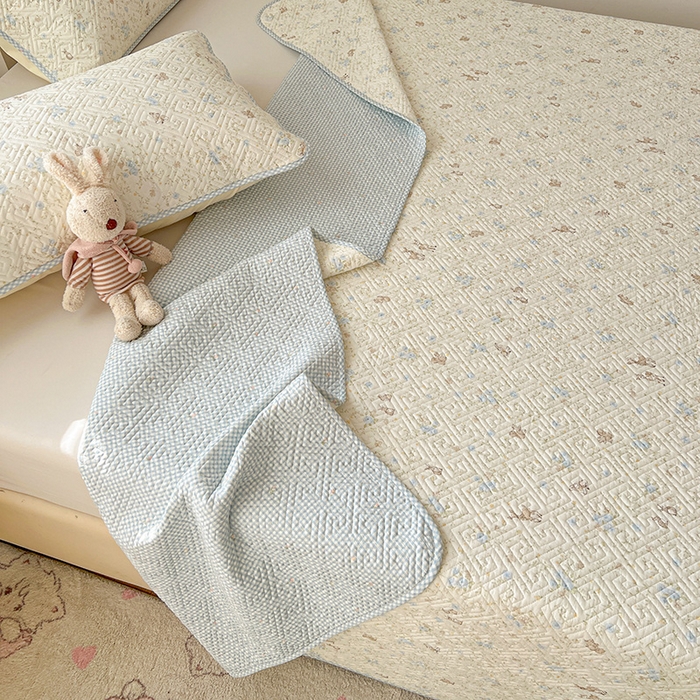 91家纺网 家纺一手货源 找家纺 羽爱家纺 2025新款A类全棉印花水洗床盖四件套系列 花间鹿