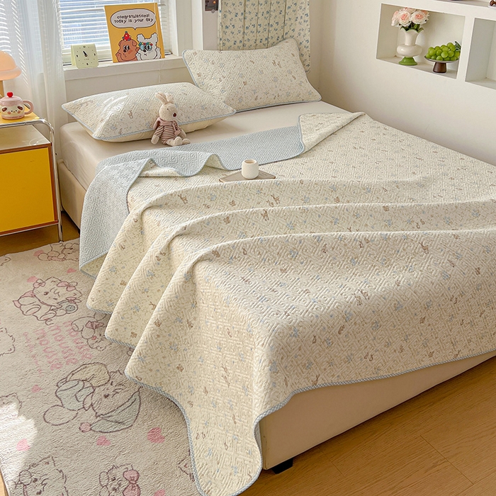 91家纺网 家纺一手货源 找家纺 羽爱家纺 2025新款A类全棉印花水洗床盖四件套系列 花间鹿