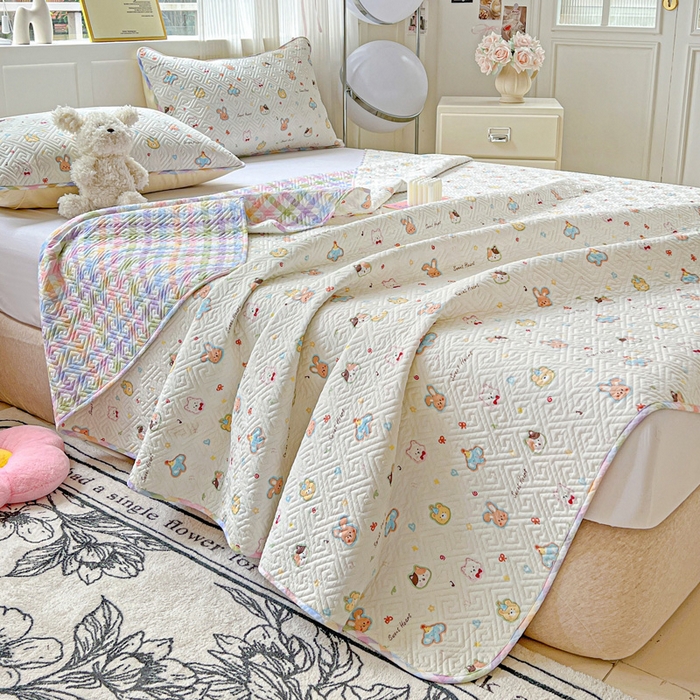 91家纺网 家纺一手货源 找家纺 羽爱家纺 2025新款A类全棉印花水洗床盖四件套系列 萌宠国度