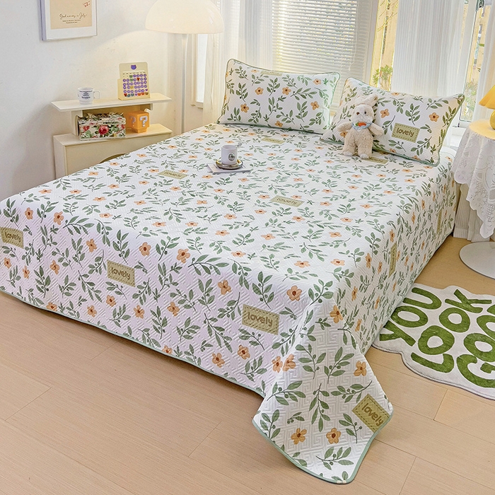 91家纺网 家纺一手货源 找家纺 羽爱家纺 2025新款A类全棉印花水洗床盖四件套系列 清新