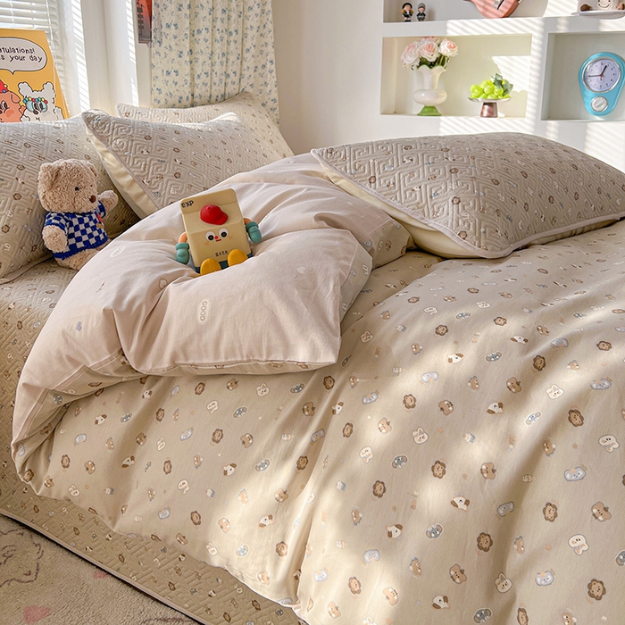 91家纺网 家纺一手货源 找家纺 羽爱家纺 2025新款A类全棉印花水洗床盖四件套系列 童话