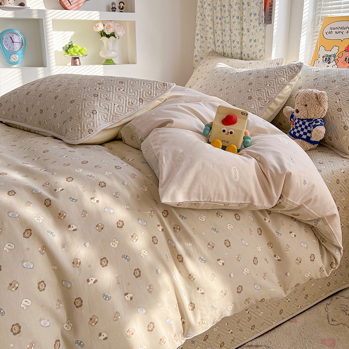 91家纺网 家纺一手货源 找家纺 羽爱家纺 2025新款A类全棉印花水洗床盖四件套系列 童话