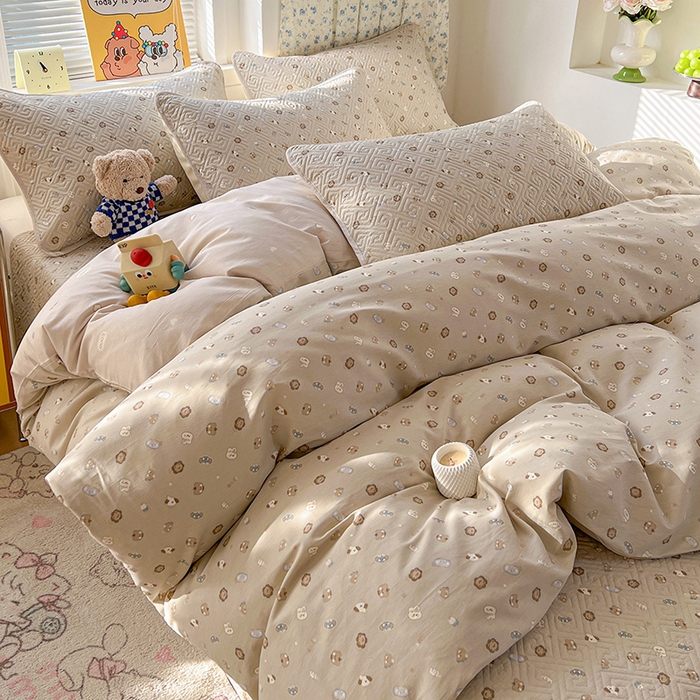 91家纺网 家纺一手货源 找家纺 羽爱家纺 2025新款A类全棉印花水洗床盖四件套系列 童话