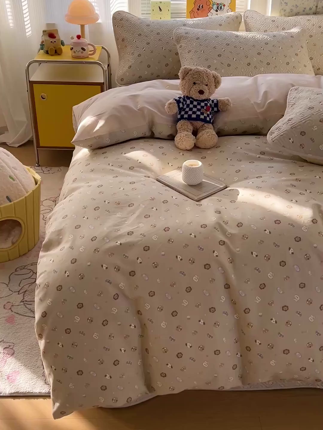 91家纺网 家纺一手货源 找家纺 羽爱家纺 2025新款A类全棉印花水洗床盖四件套系列 童话