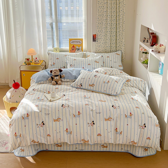 羽爱家纺 2025新款A类全棉印花水洗床盖四件套系列 童年
