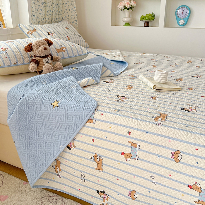 91家纺网 家纺一手货源 找家纺 羽爱家纺 2025新款A类全棉印花水洗床盖四件套系列 童年