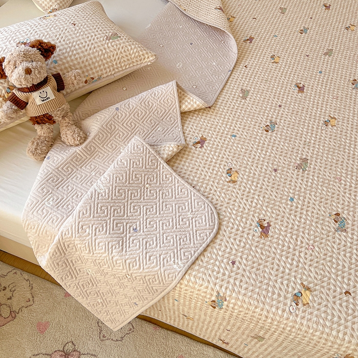 91家纺网 家纺一手货源 找家纺 羽爱家纺 2025新款A类全棉印花水洗床盖四件套系列 汪汪队