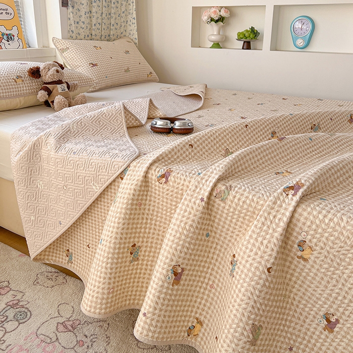 91家纺网 家纺一手货源 找家纺 羽爱家纺 2025新款A类全棉印花水洗床盖四件套系列 汪汪队