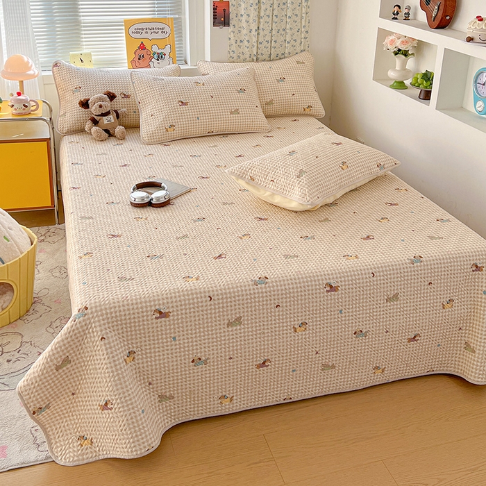 91家纺网 家纺一手货源 找家纺 羽爱家纺 2025新款A类全棉印花水洗床盖四件套系列 汪汪队