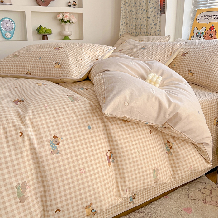 91家纺网 家纺一手货源 找家纺 羽爱家纺 2025新款A类全棉印花水洗床盖四件套系列 汪汪队