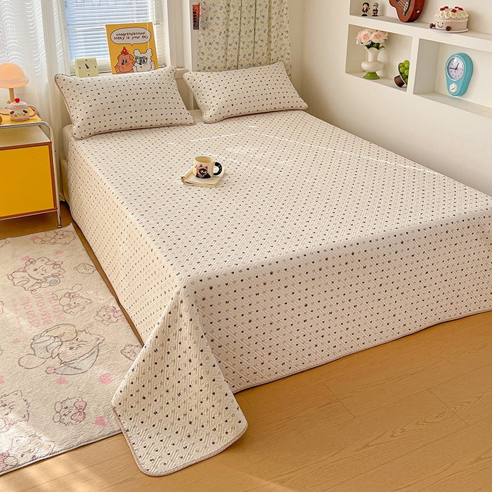 91家纺网 家纺一手货源 找家纺 羽爱家纺 2025新款A类全棉印花水洗床盖四件套系列 小心意