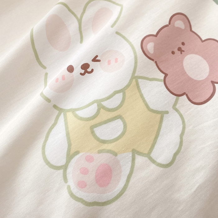 91家纺网 家纺一手货源 找家纺 羽爱家纺 2025新款A类全棉印花水洗床盖四件套系列 小幸运