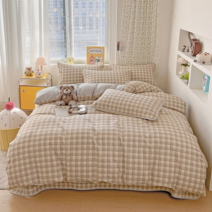 羽爱家纺 2025新款A类全棉印花水洗床盖四件套系列 雅格