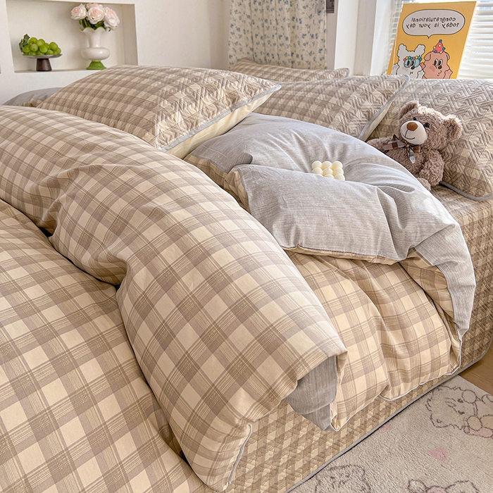 91家纺网 家纺一手货源 找家纺 羽爱家纺 2025新款A类全棉印花水洗床盖四件套系列 雅格