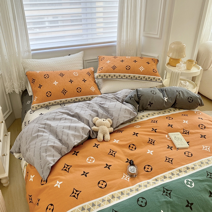 91家纺网 家纺一手货源 找家纺 羽爱家纺 2025新款A类全棉印花水洗床盖四件套系列 伊丽莎白