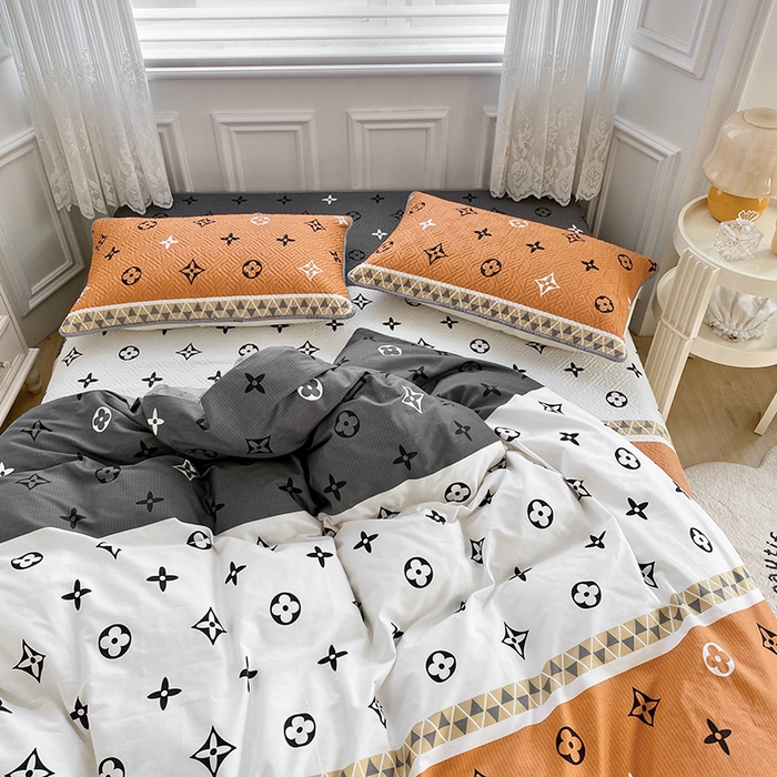 91家纺网 家纺一手货源 找家纺 羽爱家纺 2025新款A类全棉印花水洗床盖四件套系列 伊丽莎白