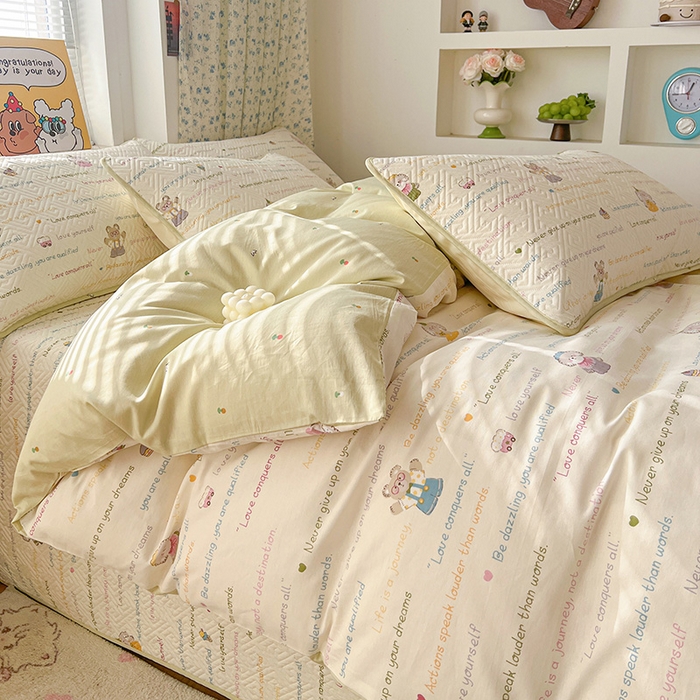 91家纺网 家纺一手货源 找家纺 （总）羽爱家纺 2025新款A类全棉印花水洗床盖三件套系列